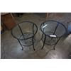 Image 1 : PAIR OF GLASS TOP AND METAL SIDE TABLES