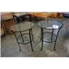 Image 2 : PAIR OF GLASS TOP AND METAL SIDE TABLES
