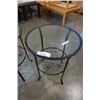 Image 3 : PAIR OF GLASS TOP AND METAL SIDE TABLES