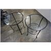 Image 5 : PAIR OF GLASS TOP AND METAL SIDE TABLES