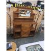 Image 1 : ANTIQUE 2 PIECE BUFFET AND MIRROR GALLERY HUTCH