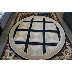 HAND MADE IN INDIA 100% WOOL AREA CARPET 8FT DIAMETER - RETAIL $1939