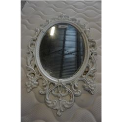 WHITE OVAL WALL MIRROR