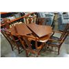 Image 1 : MAHOGANY DINING TABLE WITH 2 LEAFS AND 6 CHAIRS