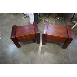 PAIR OF WOOD 1 DRAWER ENDTABLES