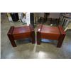 Image 2 : PAIR OF WOOD 1 DRAWER ENDTABLES