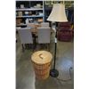 Image 1 : WICKER HAMPER WITH LID AND DECORATIVE FLOOR LAMP