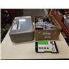 Image 1 : Box of new wallets, gloves and belt with HP printer