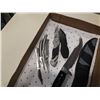 Image 2 : TRAY OF KNIVES - CHOPPER FULL TANG FIXED BLADE, MTECH FOLDING KNIVES, RESCUE KNIFE AND OTHER KNIVES