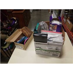 BOX OF ESTATE GOODS, JEWELRY, SWIFFER PADS