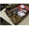 Image 4 : BOX W/ BANKERS LAMP, RADIO TUBES, ASSORTED ESTATE ITEMS