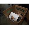 Image 1 : BOX OF RECORDS AND 3 VINTAGE BOTTLES