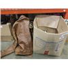 Image 1 : LARGE BOX OF BOOKS, LEATHER JACKET, IRON WALL RACKS