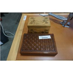 2 carved wooden jewelry boxes
