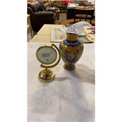 CLOISONNE VASE AND OTHER CLOISONNE