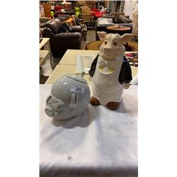 2 PIG COOKIE JARS