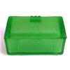 Image 1 : Green TREASURE CHEST Satin Glass Dresser Jar #1282484