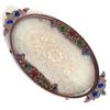 Image 1 : Brass, Lace and Glass Jeweled Dresser Tray #1282561
