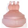 Image 1 : 3 BIRDS Pink Satin Glass Figural Powder Jar #1282595