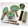 Image 1 : Copper and Green Enamel Art Deco Vanity Set #1282697