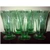 Etched Green Depression Glass Ftd Tumblers (5) #1282755