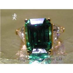 RHJ Simulated Emerald (YAG) & CZ Ring #1301912