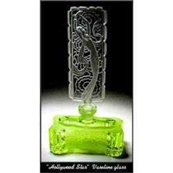 CZECH URANIUM GLASS HOLLYWOOD STAR PERFUME #1302192