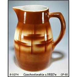 CZECH AIRBRUSH STONEWARE / POTTERY PITCHER / #1302233