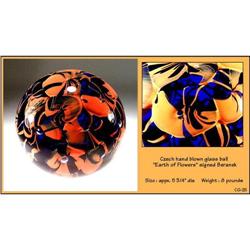 SIGNED CZECH DESIGNER STUDIO GLASS SPHERE #1302248