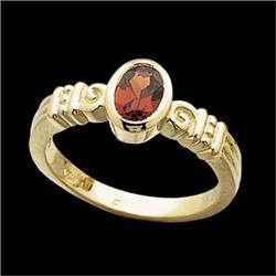 14k Gold Ring Oval GARNET 1 CARAT #1302285