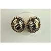 Image 1 : 14k  Gold EARRINGS Oval SWIRL #1302302