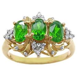 Vintage 1.75 ct Chrome Diopside & Diamond Ring #1302352