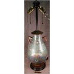 CHAMPLEVE Enamel LAMP Urn ANTIQUE #1302365