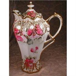 NIPPON Chocolate POT Moriage HP Roses ANTIQUE #1302371