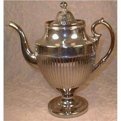 STAFFORDSHIRE Silver LUSTRE Coffee POT 1820s #1302378