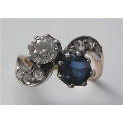 Edwardian Diamond & Sapphire Ring  #1302414