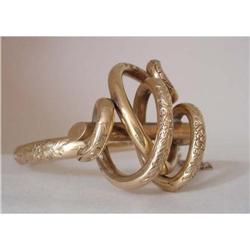 Distinctive Victorian Gold Snake Bangle  #1302421