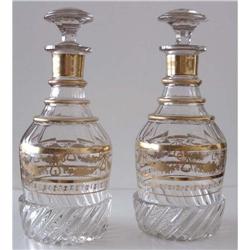 Pair of Russian Glass Nicholas I Decanters #1302425