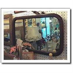 Mirror Round Corner Retangular Dark Oak 1800s #1302581