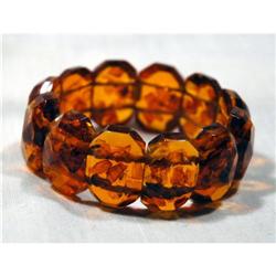 Big Chunky Faceted  Amber Links Bracelet  #1302698