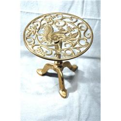  Antique Brass Squirrel Pedestal Trivet  #1302702