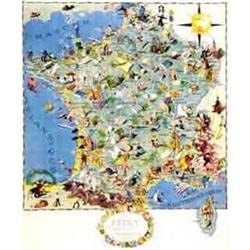 Original La France Gastronomique Map, 1948,  A,#1302839