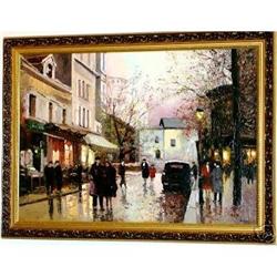 R. ATOYAN CITY SCENE STUNNING ORIGINAL OIL #1320978