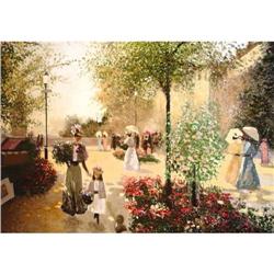 LADIES IN THE PARK ORIGINAL OIL PAINTING #1320988