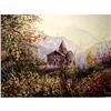 Image 1 : ART. ANTIQUE CHURCH IN LANDSCAPE ORIGINAL OIL  #1320995