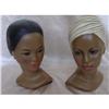Image 1 : Pair of Marwal Chalkware Hawaiian Busts #1321055