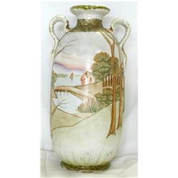 Nippon Moriage Vase - Hand Painted Tall #1321068