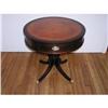 Round Leather Top Mahogany Pedestal Table #1321076