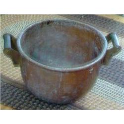 Antique Primitive Large Copper Cooking Kettle #1321175