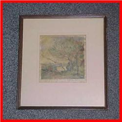 1932 Signed Arts & Crafts Landscape Print #1321197